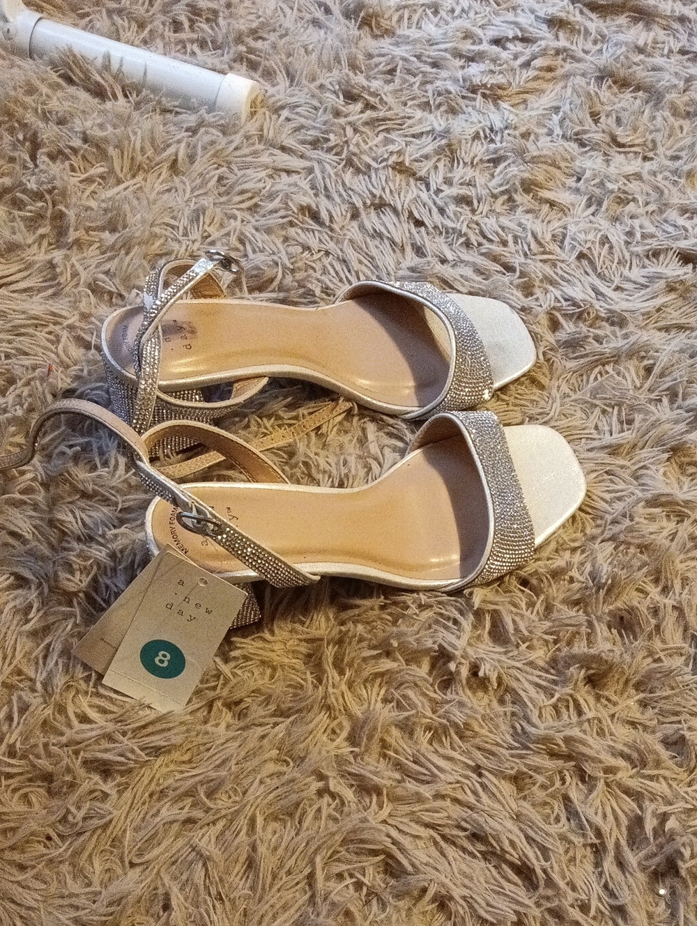 Sparkle Strap Sandals in Champagne - Women